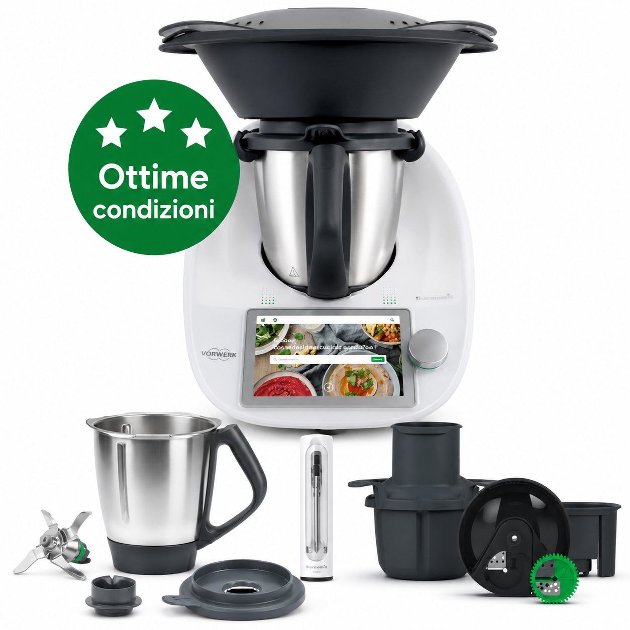 Bimby ® TM6 ricondizionato + Seconda ciotola + Sensore Bimby ® + Taglierina minuta+ – 2 anni di garanzia-Ottime condizioni