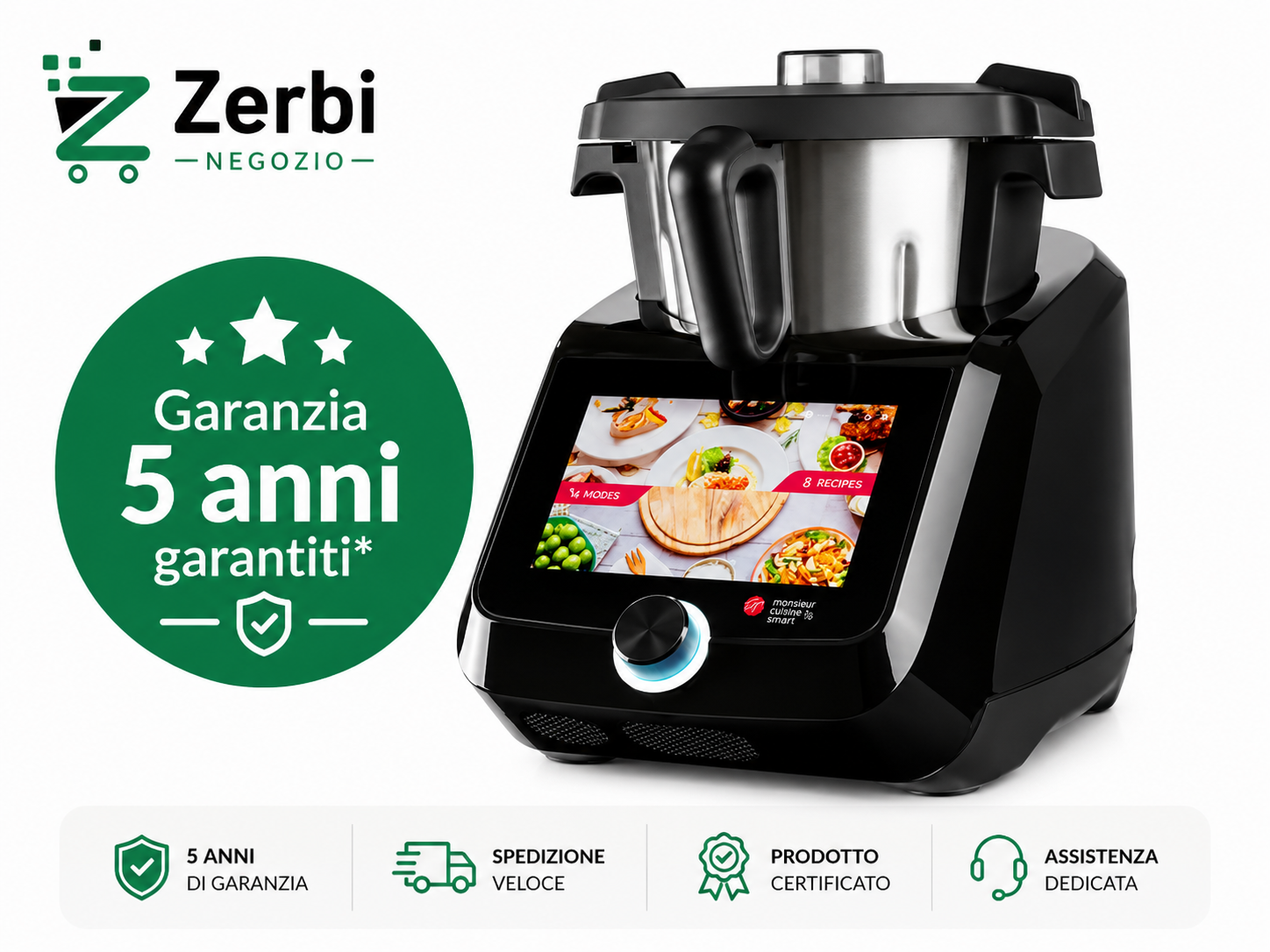 Robot multifunzione- 1200W-Schermo tattile da 8″ – WIFI